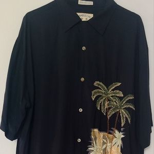 Mens embroidered baboo cay casual dress shirt xl 48 chest